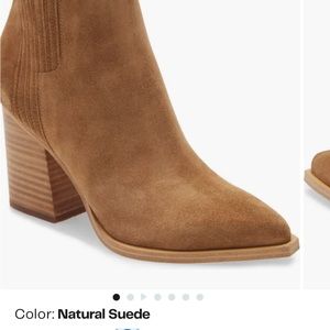 Marc Fisher Oshay Pointed Toe Boot in Natural Suede
